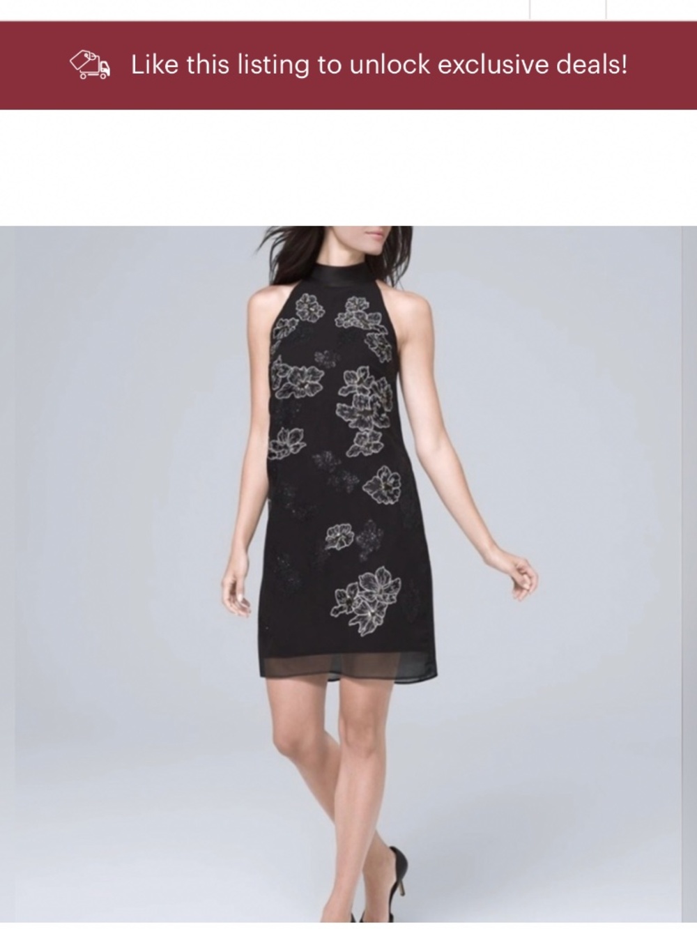 WHBM halter black cocktail dress